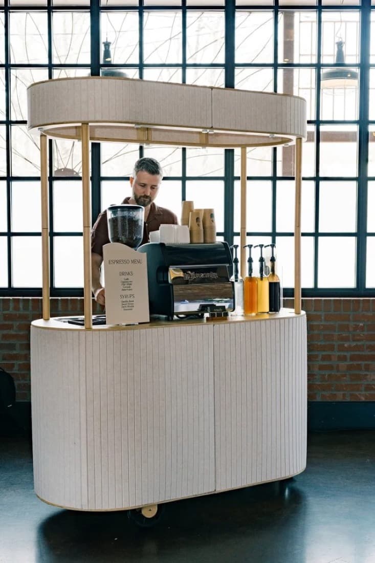 Cameron working the Arbour Coffee Co cart at an event